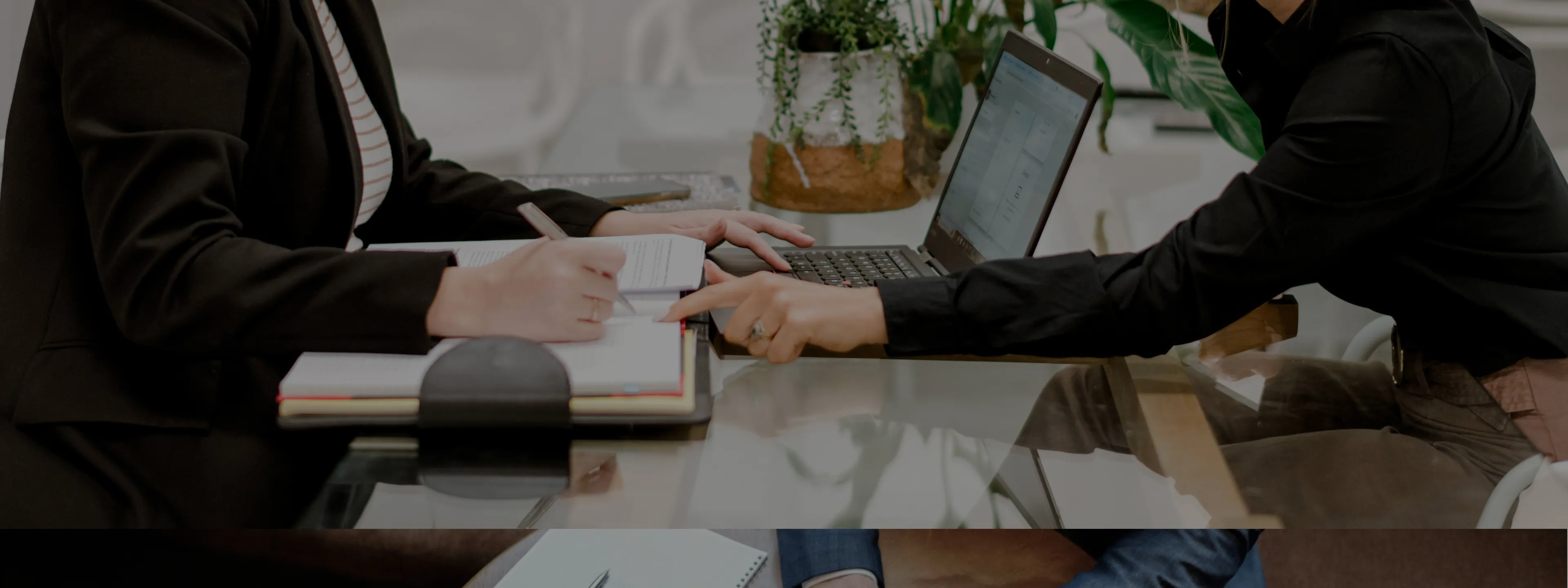 client and lawyer review paperwork